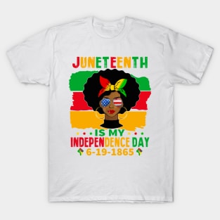Independence Day Afro Melanin Natural Hair Juneteenth T-Shirt